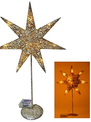 Garden Pleasure LED-Weihnachtsstern Ø Champagner-Gold Christbaumschmuck, Schwarz, Único von Garden Pleasure