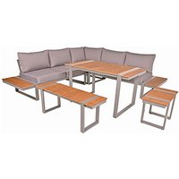 Garden Pleasure Loungegruppe AUREA grau, silber Kunststoff, Metall, 15-teilig von Garden Pleasure