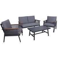 Garden Pleasure Loungegruppe DENIA grau, anthrazit Metall, 12-teilig von Garden Pleasure