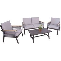 Garden Pleasure Loungegruppe DENIA hellgrau, braun Metall, 4-teilig Garden Pleasure Loungegruppe DENIA hellgrau, braun Metall, 4-teilig von Garden Pleasure