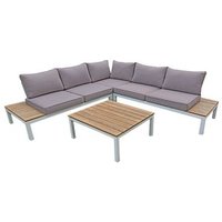 Garden Pleasure Loungegruppe VALENTINA grau, weiß Holz, Metall, 15-teilig von Garden Pleasure