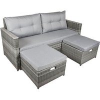 Garden Pleasure Loungesofa MALTA grau Kunststoff, Metall, 8-teilig von Garden Pleasure