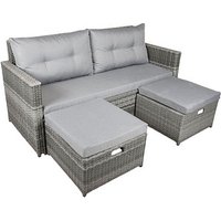 Garden Pleasure Loungesofa Malta grau Kunststoff, Metall, 8-teilig von Garden Pleasure