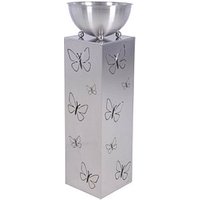 Garden Pleasure Pflanzenständer FALINA Metall silber quadratisch/rund 25,0 x 75,5 cm von Garden Pleasure