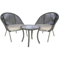 Garden Pleasure Sitzgruppe PIRÄUS hellgrau, graphit Kunststoff, Metall, 5-teilig von Garden Pleasure