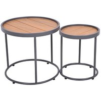 Garden Pleasure SILEA Beistelltische-Set Kunststoff anthrazit von Garden Pleasure