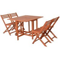 Garden Pleasure Sitzgruppe ANAHEIM, braun Holz, 5-teilig von Garden Pleasure