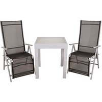 Garden Pleasure Sitzgruppe ARIOLA/LOLA schwarz, silber Kunststoff, Metall von Garden Pleasure