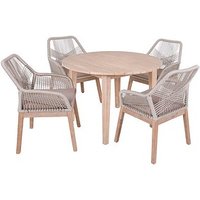 Garden Pleasure Sitzgruppe ARVADA/POMONA beige, natur Holz, 5-teilig von Garden Pleasure