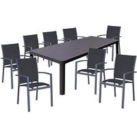 Garden Pleasure Sitzgruppe AMIRA, grau Kunststoff, Metall, 9-teilig von Garden Pleasure