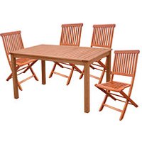 Garden Pleasure Sitzgruppe ANGWIN/PITTSBURGH, natur Holz, 5-teilig von Garden Pleasure