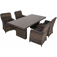 Garden Pleasure Sitzgruppe BORDEAUX dunkelgrau, schwarz Kunststoff, Metall, 9-teilig von Garden Pleasure