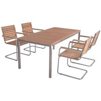 Garden Pleasure Sitzgruppe DENVER, silber Holz, Metall, 7-teilig von Garden Pleasure