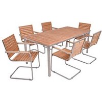 Garden Pleasure Sitzgruppe DENVER, silber Holz, Metall, 7-teilig von Garden Pleasure