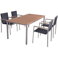 Garden Pleasure Sitzgruppe DENVER dunkelgrau, silber Holz, Metall, 5-teilig von Garden Pleasure