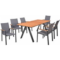 Garden Pleasure Sitzgruppe DAVINA grau, anthrazit Kunststoff, Metall, 7-teilig von Garden Pleasure