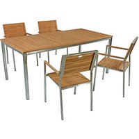 Garden Pleasure Sitzgruppe Denver, silber Holz, Metall, 5-teilig von Garden Pleasure