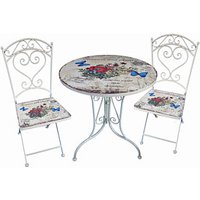 Garden Pleasure Sitzgruppe FLORAL, weiß Metall, 3-teilig Garden Pleasure Sitzgruppe FLORAL, weiß Metall, 3-teilig von Garden Pleasure