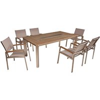 Garden Pleasure Sitzgruppe FLORENCE, silber Kunststoff, Metall, 7-teilig von Garden Pleasure