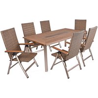 Garden Pleasure Sitzgruppe FLORENCE, silber Kunststoff, Metall, 7-teilig von Garden Pleasure