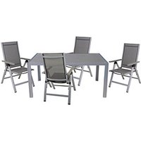 Garden Pleasure Sitzgruppe GRACE, grau Kunststoff, Metall, 5-teilig von Garden Pleasure