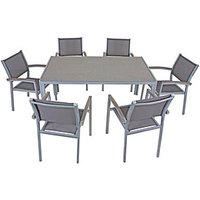 Garden Pleasure Sitzgruppe GRACE, grau Kunststoff, Metall, 7-teilig von Garden Pleasure