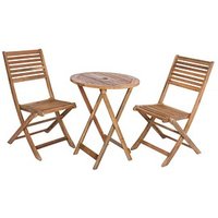 Garden Pleasure Sitzgruppe IBARRA, natur Holz, 3-teilig von Garden Pleasure