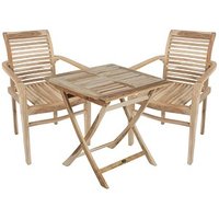 Garden Pleasure Sitzgruppe JAVA, natur Holz, 3-teilig von Garden Pleasure
