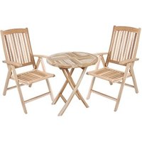 Garden Pleasure Sitzgruppe JAVA, natur Holz, 3-teilig von Garden Pleasure
