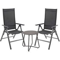 Garden Pleasure Sitzgruppe MARLA/VALERIA schwarz, dunkelgrau Kunststoff, Metall von Garden Pleasure