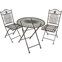 Garden Pleasure Sitzgruppe MANGAN, braun Metall, 3-teilig von Garden Pleasure