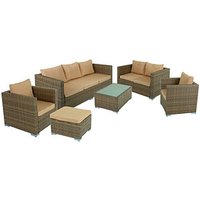 Garden Pleasure Sitzgruppe MURCIA, schwarz Kunststoff, Metall, 6-teilig von Garden Pleasure