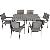 Garden Pleasure Sitzgruppe Olivia, schwarz Kunststoff, Metall, 7-teilig von Garden Pleasure