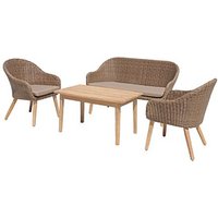 Garden Pleasure Sitzgruppe PUEBLO, natur Kunststoff, Holz, 4-teilig Garden Pleasure Sitzgruppe PUEBLO, natur Kunststoff, Holz, 4-teilig von Garden Pleasure