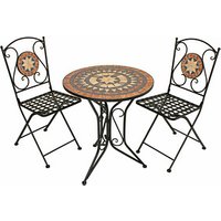 Garden Pleasure Sitzgruppe PULAR, schwarz Keramik, Metall, 3-teilig von Garden Pleasure