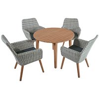 Garden Pleasure Sitzgruppe RAPALLO/ARVADA dunkelgrau, grau Kunststoff, Holz, 5-teilig von Garden Pleasure