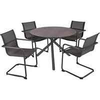 Garden Pleasure Sitzgruppe SOPHIA, grau Metall, 5-teilig von Garden Pleasure