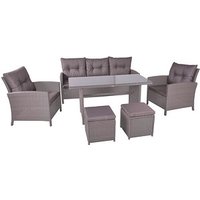 Garden Pleasure Sitzgruppe SEVILLA dunkelgrau Kunststoff, Metall, 6-teilig von Garden Pleasure