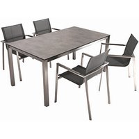 Garden Pleasure Sitzgruppe SIENNA grau, silber Kunststoff, Metall, 5-teilig von Garden Pleasure