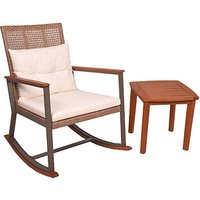 Garden Pleasure Sitzgruppe SINOLA creme, braun Holz, 4-teilig von Garden Pleasure