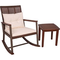 Garden Pleasure Sitzgruppe SINOLA creme, mocca Holz, 4-teilig von Garden Pleasure