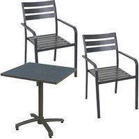 Garden Pleasure Sitzgruppe Treviso, anthrazit Metall, 3-teilig von Garden Pleasure