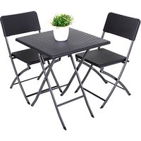 Garden Pleasure Sitzgruppe Ventana, schwarz Kunststoff, Metall, 3-teilig von Garden Pleasure