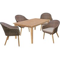 Garden Pleasure Sitzgruppe VISALIA/PUEBLO, schwarz Kunststoff, Metall, 5-teilig von Garden Pleasure