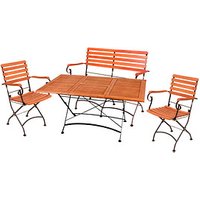 Garden Pleasure Sitzgruppe WIEN, schwarz Holz, Metall, 4-teilig von Garden Pleasure