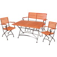 Garden Pleasure Sitzgruppe WIEN, schwarz Holz, Metall, 4-teilig von Garden Pleasure