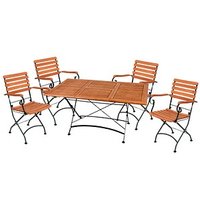 Garden Pleasure Sitzgruppe WIEN, schwarz Holz, Metall, 5-teilig von Garden Pleasure