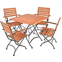 Garden Pleasure Sitzgruppe WIEN, schwarz Holz, Metall, 5-teilig von Garden Pleasure
