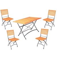 Garden Pleasure Sitzgruppe Wien, schwarz Holz, Metall, 5-teilig von Garden Pleasure