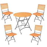 Garden Pleasure Sitzgruppe Wien, schwarz Holz, Metall, 5-teilig von Garden Pleasure